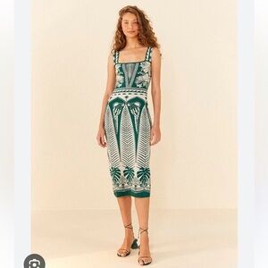 FARM Rio | Dresses | New Farm Rio Floral Cascade Wavy Linen Midi Dress |  Poshmark
